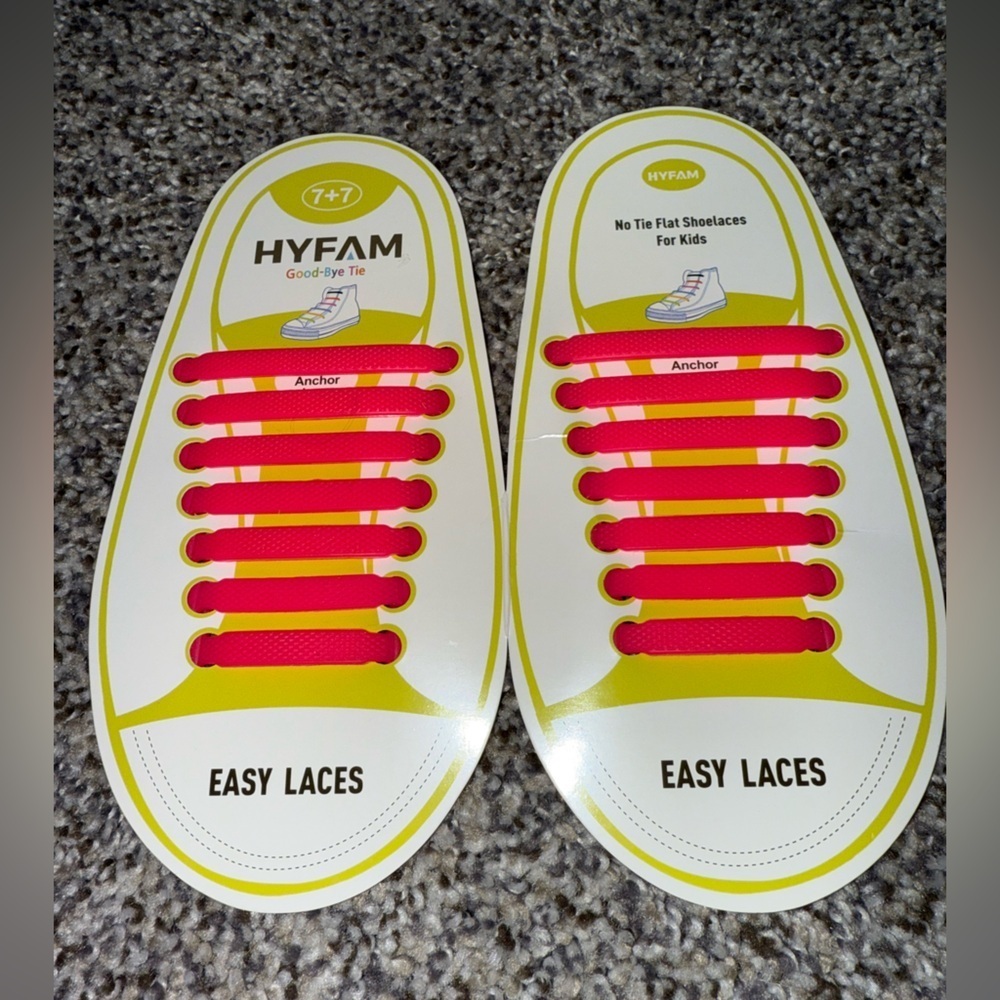 Hot pink rubber easy laces